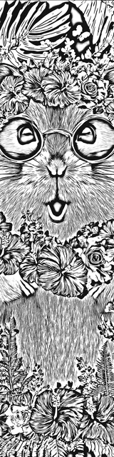 Free colorable bookmarks of a cross eyed hamster